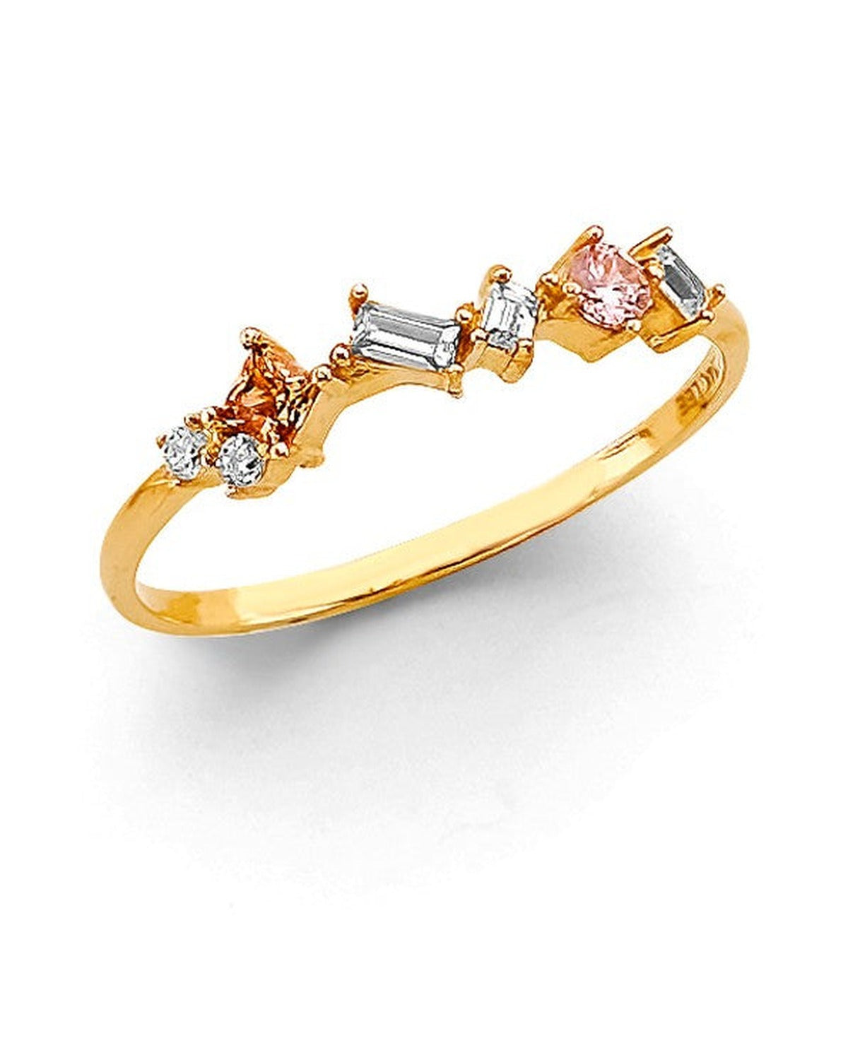 14K Yellow Gold Fancy CZ Ring (RG-3214)