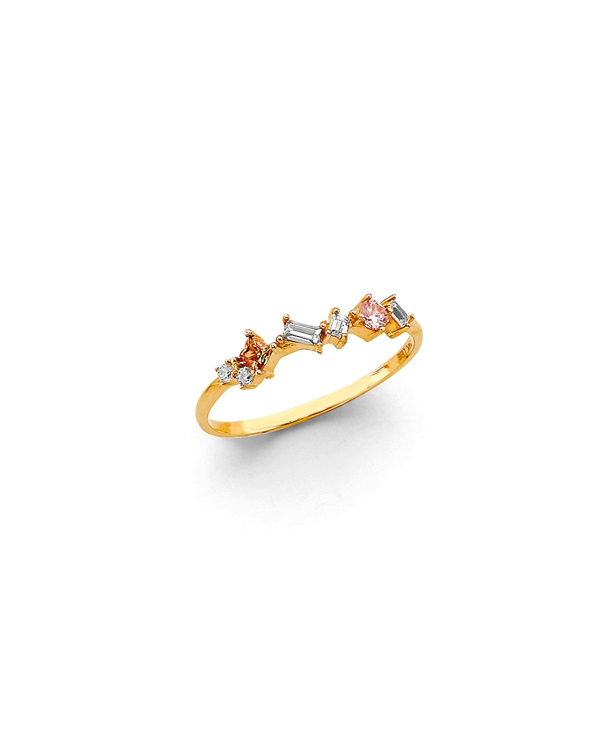 14K Yellow Gold Fancy CZ Ring (RG-3214)