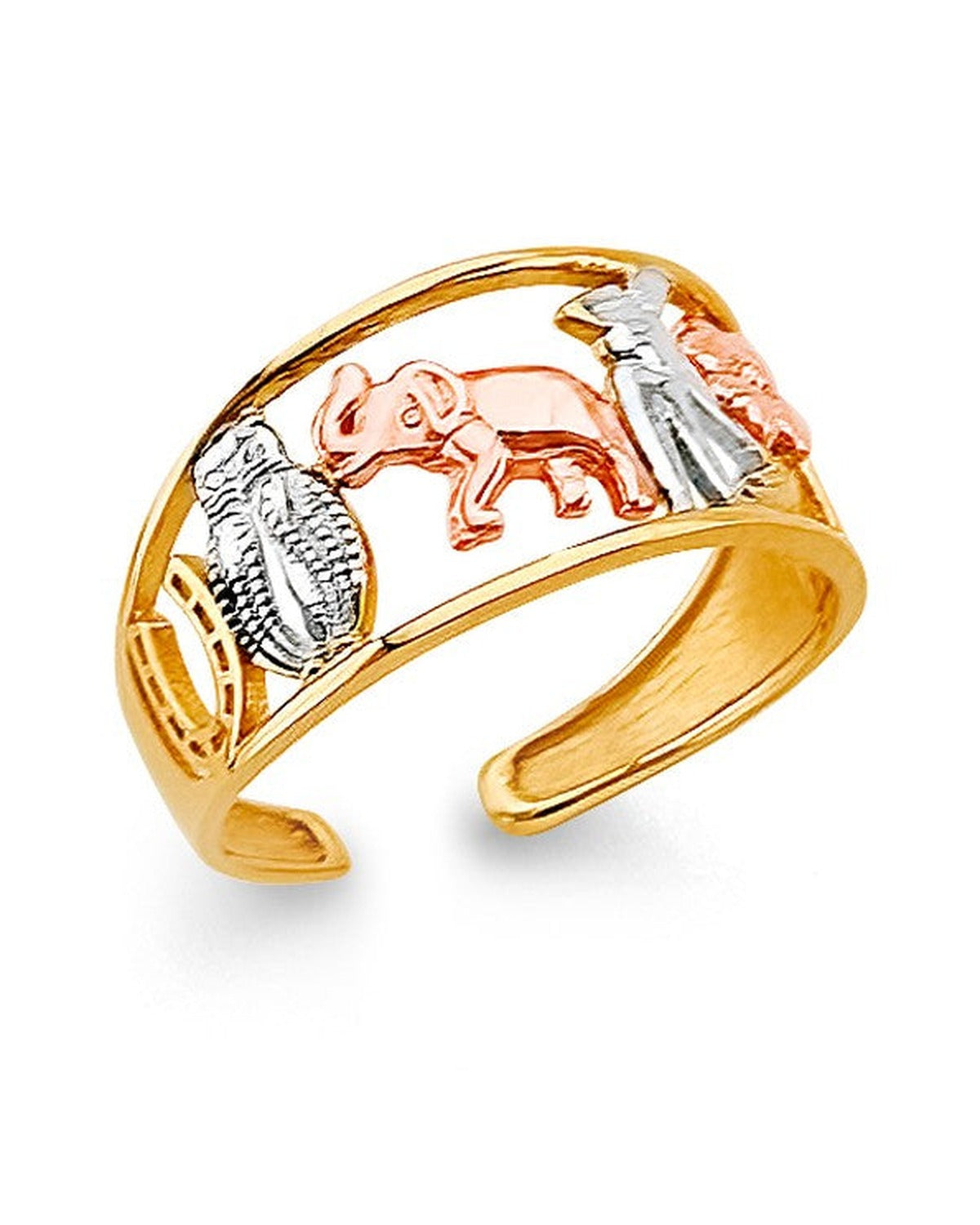 14K Tri-Color Gold 3C Lucky Toe Ring (RG-3269)