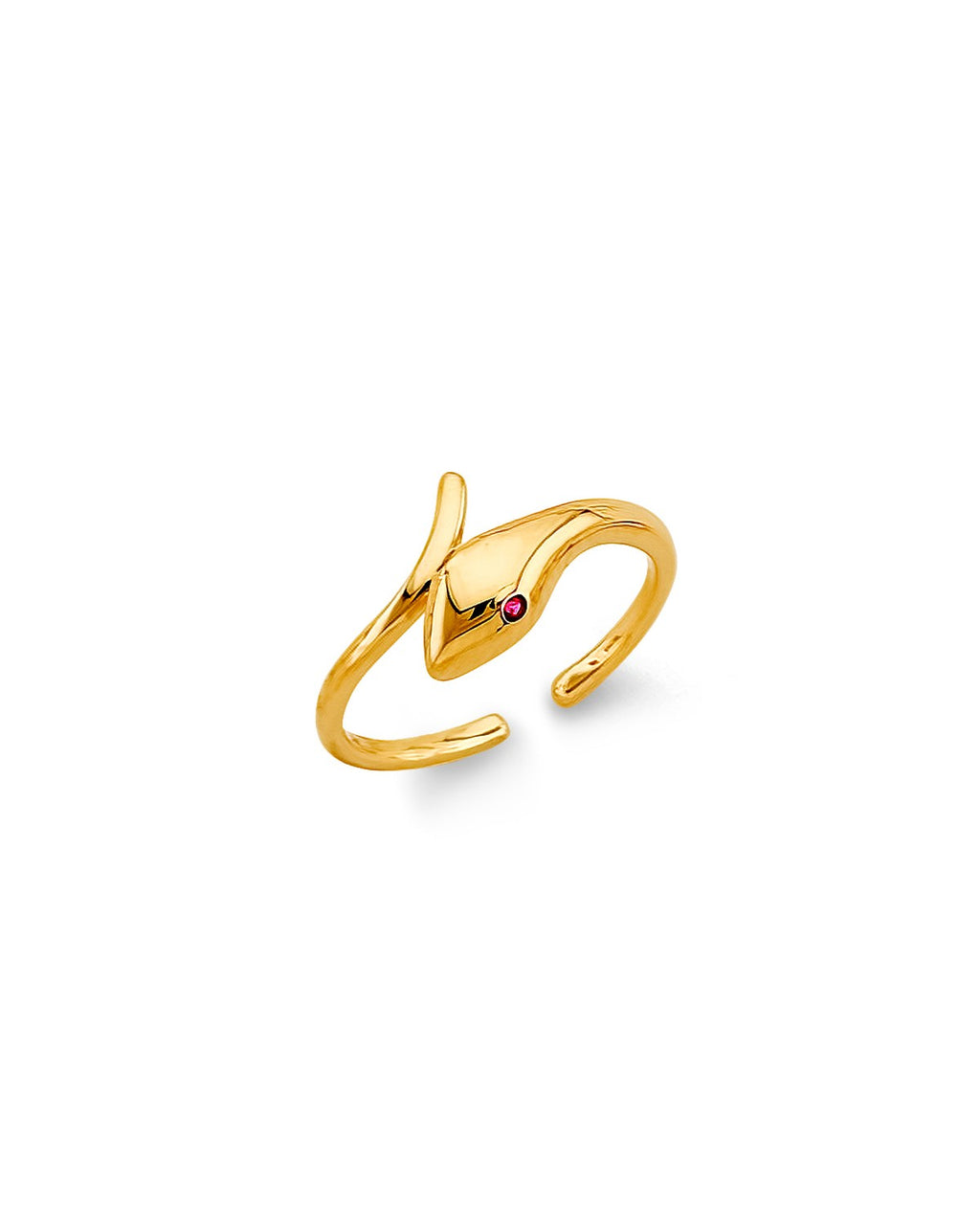 14K Yellow Gold CZ Snake Toe Ring (RG-3272)