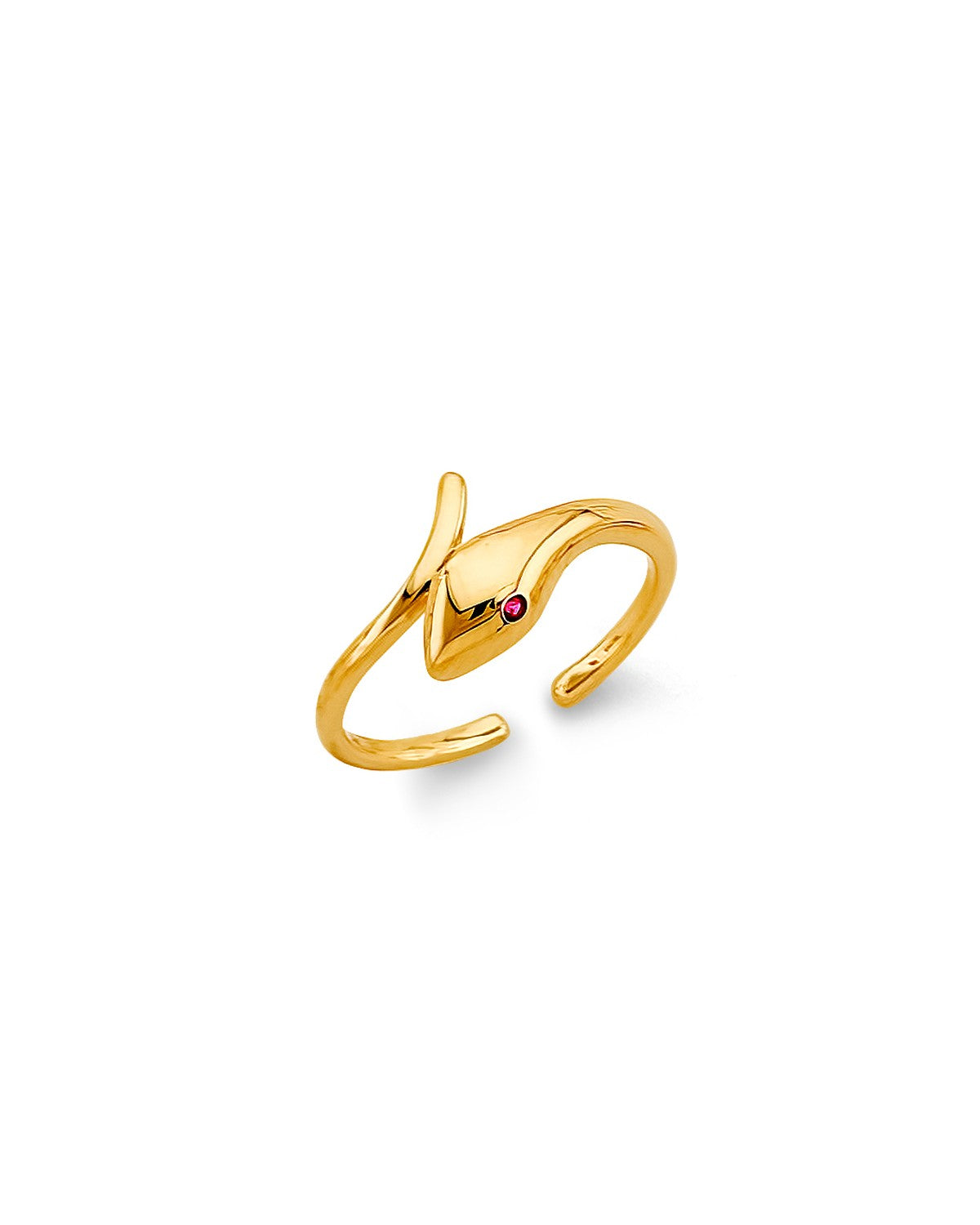 14K Yellow Gold CZ Snake Toe Ring (RG-3272)