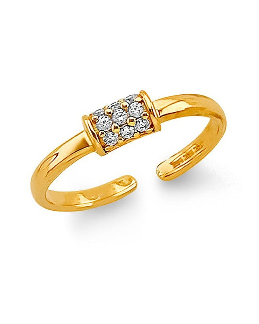 14K Two-Tone Gold 2T CZ Toe Ring (RG-3278)