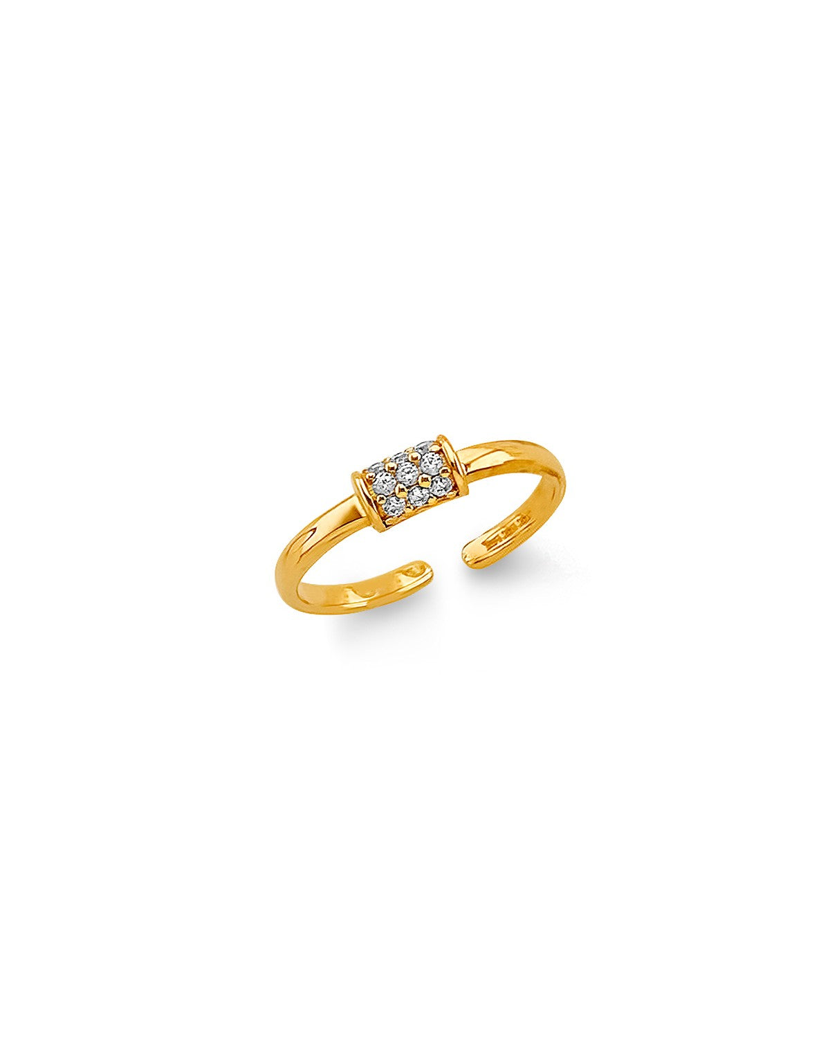 14K Two-Tone Gold 2T CZ Toe Ring (RG-3278)