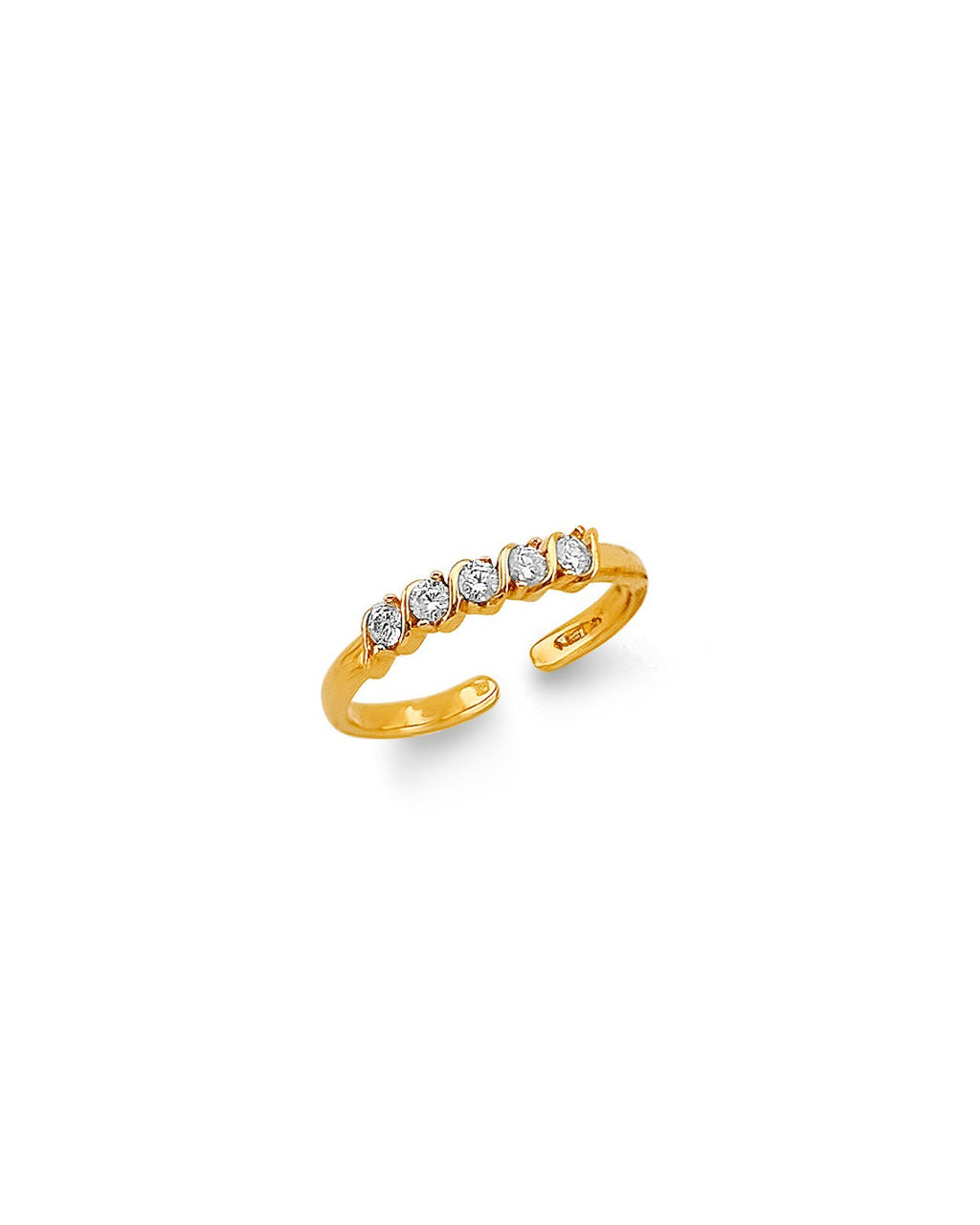 14K Two-Tone Gold 2T CZ Toe Ring (RG-3279)