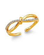 14K Yellow Gold CZ Infinity Toe Ring (RG-3280)