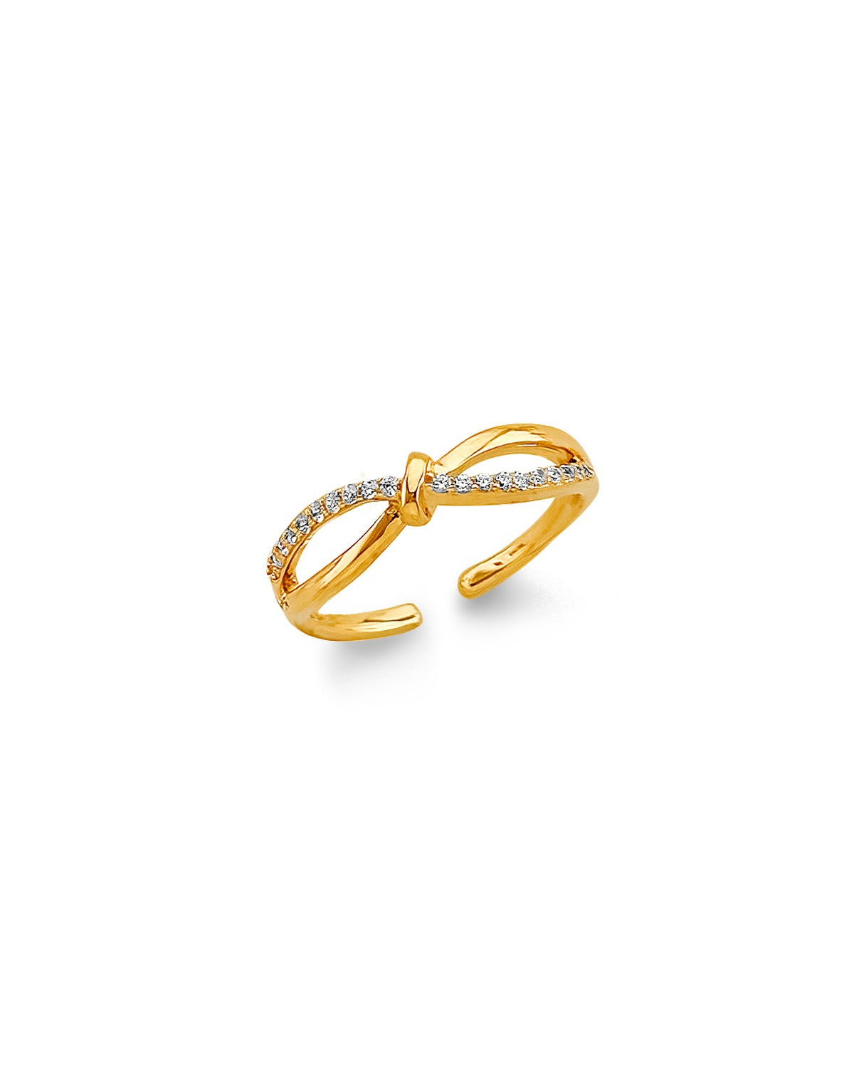 14K Yellow Gold CZ Infinity Toe Ring (RG-3280)