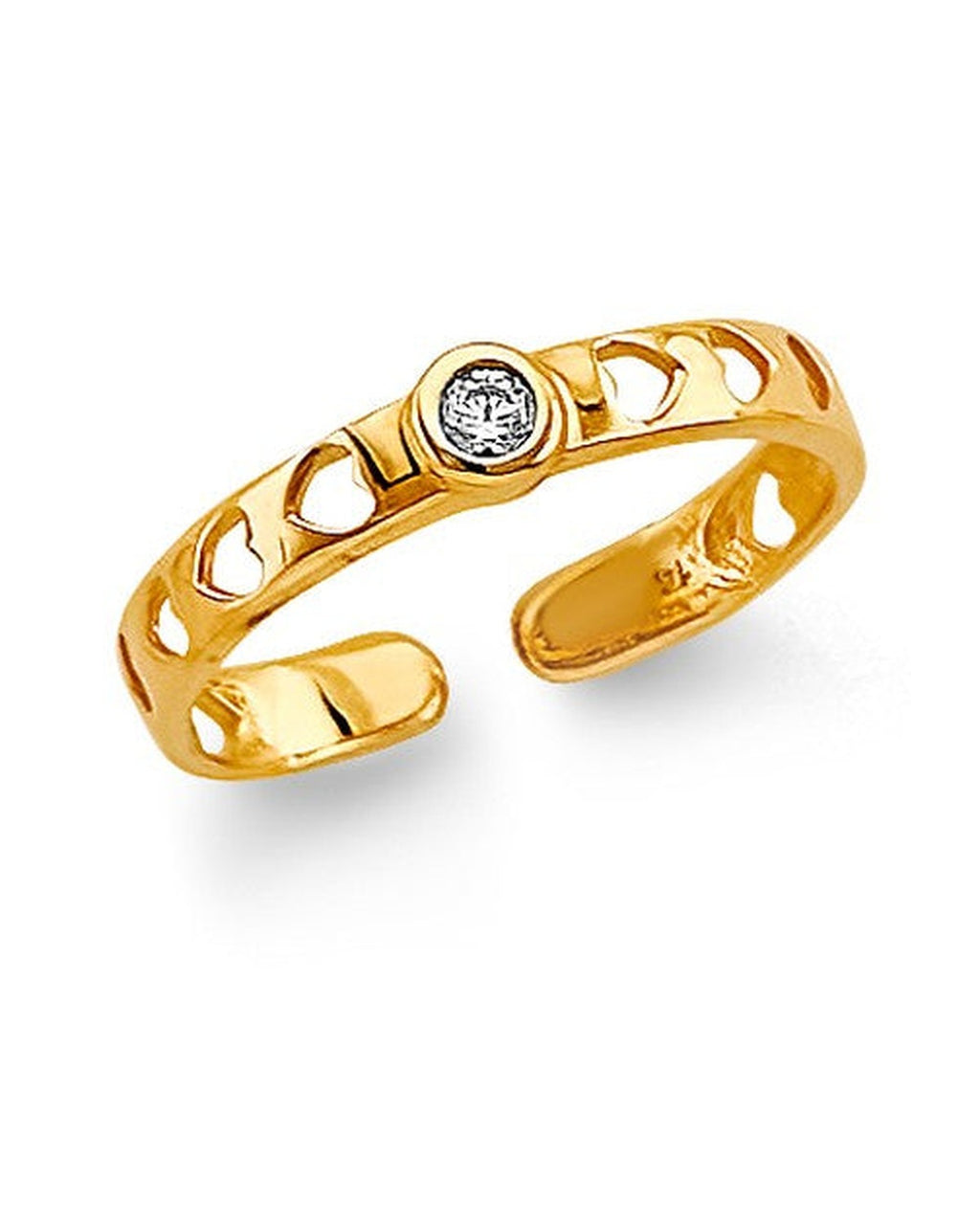 14K Yellow Gold CZ Toe Ring (RG-3281)