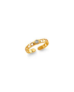 14K Yellow Gold CZ Toe Ring (RG-3281)