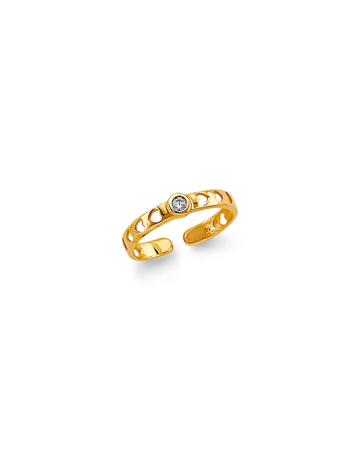 14K Yellow Gold CZ Toe Ring (RG-3281)