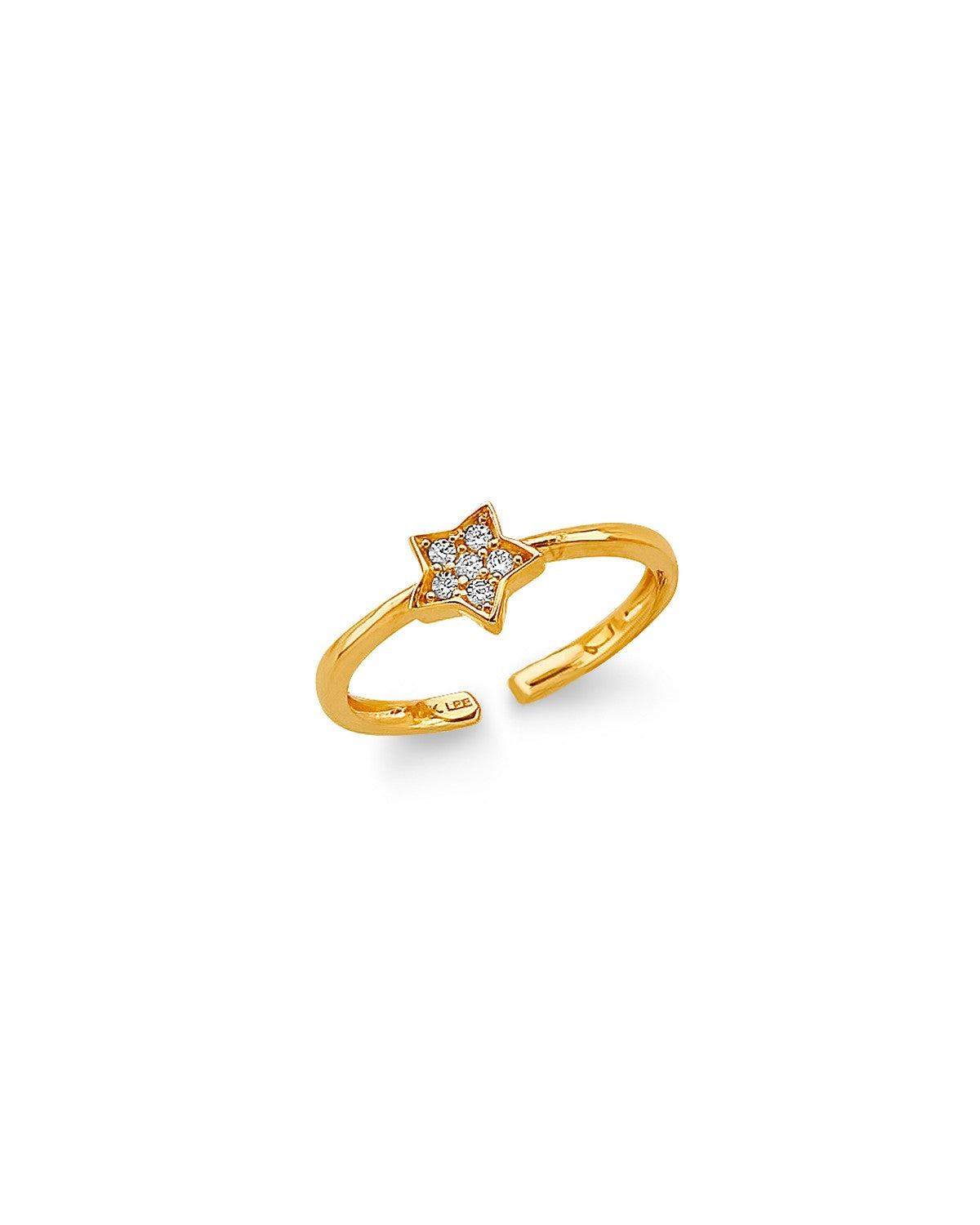 14K Yellow Gold CZ Star Toe Ring (RG-3284)