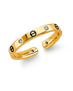 14K Yellow Gold CZ Toe Ring (RG-3286)