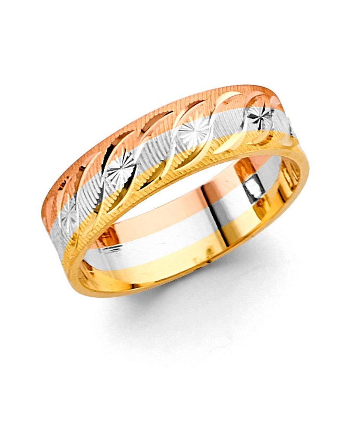 14K Tri-Color Gold 3C Men's Wedding Band (RG-3334)