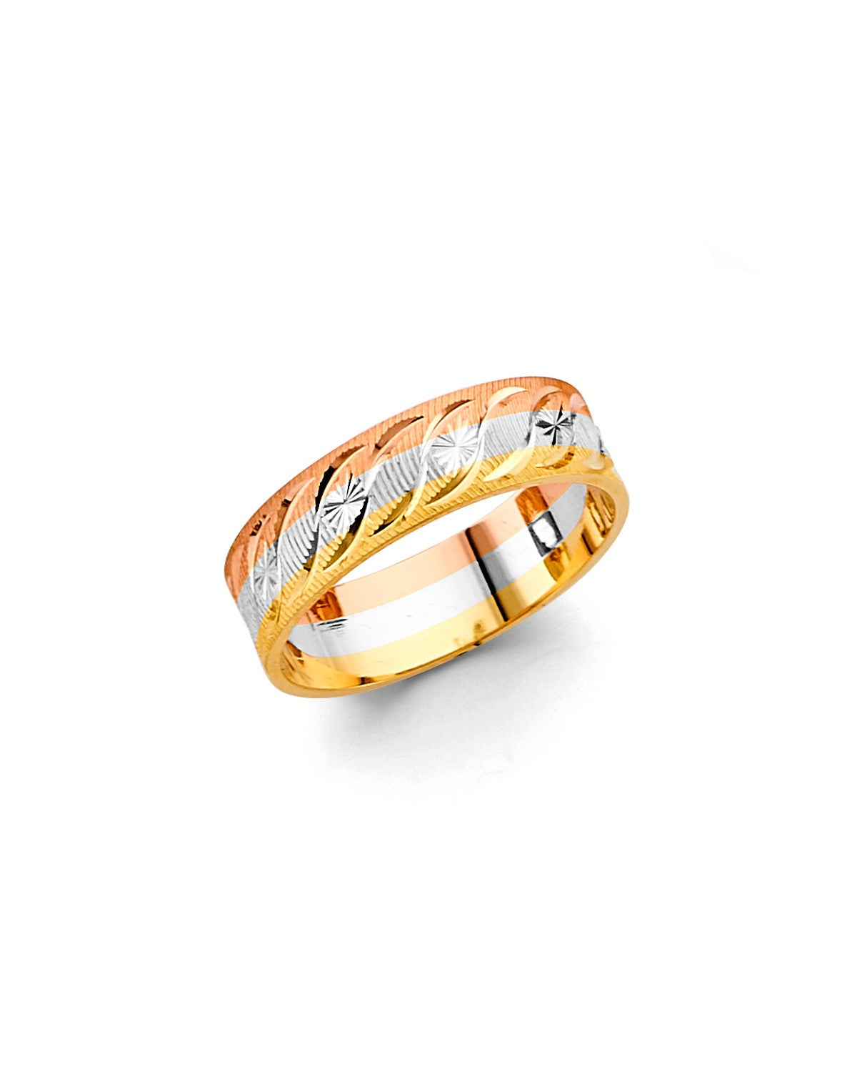 14K Tri-Color Gold 3C Men's Wedding Band (RG-3334)