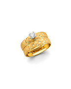 14K Yellow Gold Ladies CZ Engagement Ring (RG-3342)