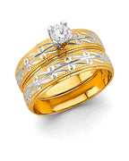 14K Two-Tone Gold 2T Ladies CZ Engagement Ring (RG-3347)