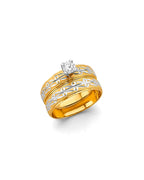 14K Two-Tone Gold 2T Ladies CZ Engagement Ring (RG-3347)