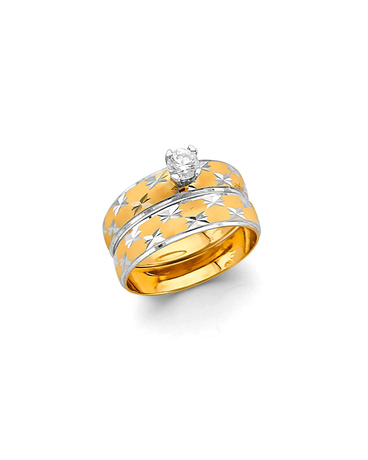 14K Two-Tone Gold 2T Ladies Wedding Band (RG-3351)