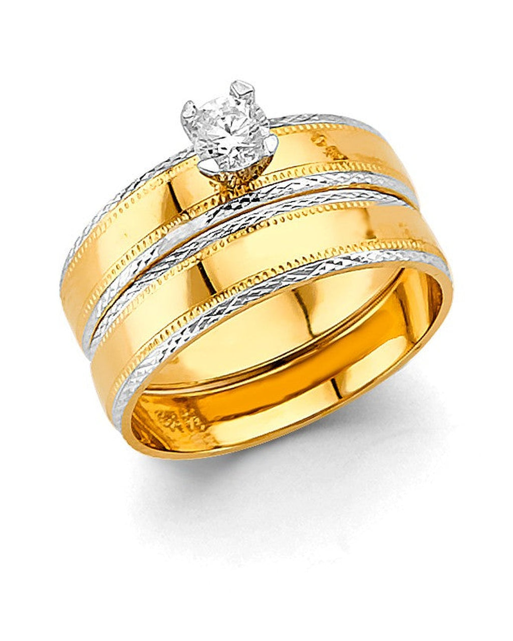 14K Two-Tone Gold 2T Ladies Wedding Band (RG-3354)