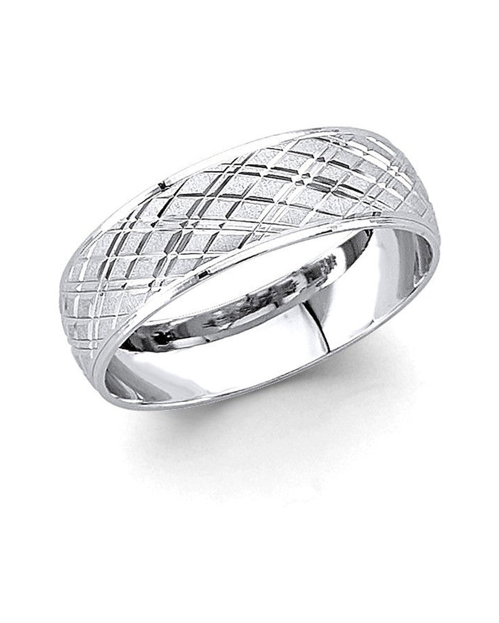 14K White Gold Men's Wedding Band (RG-3358)