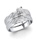 14K White Gold Ladies CZ Engagement Ring (RG-3359)
