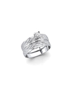 14K White Gold Ladies CZ Engagement Ring (RG-3359)