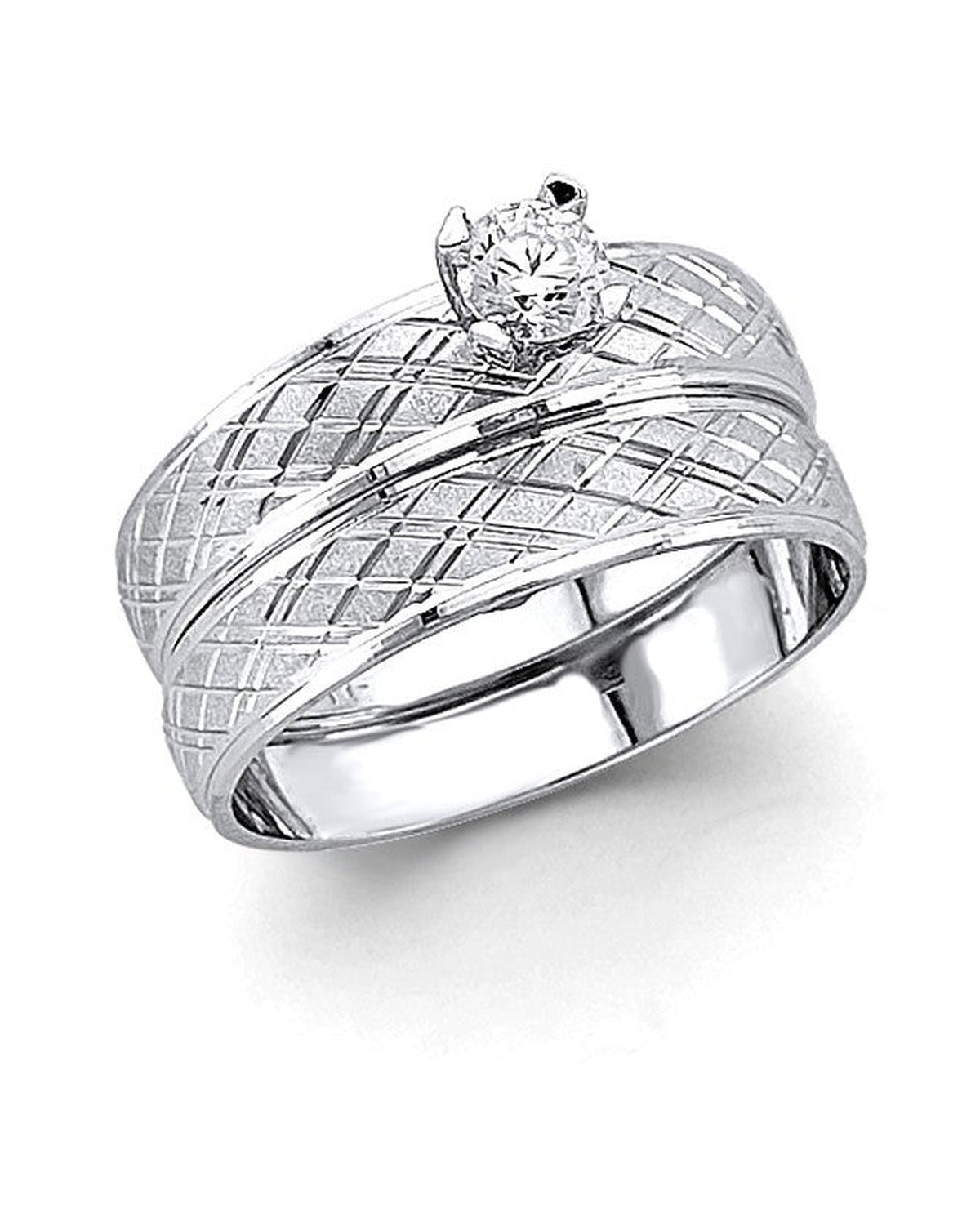 14K White Gold Ladies Wedding Band (RG-3360)