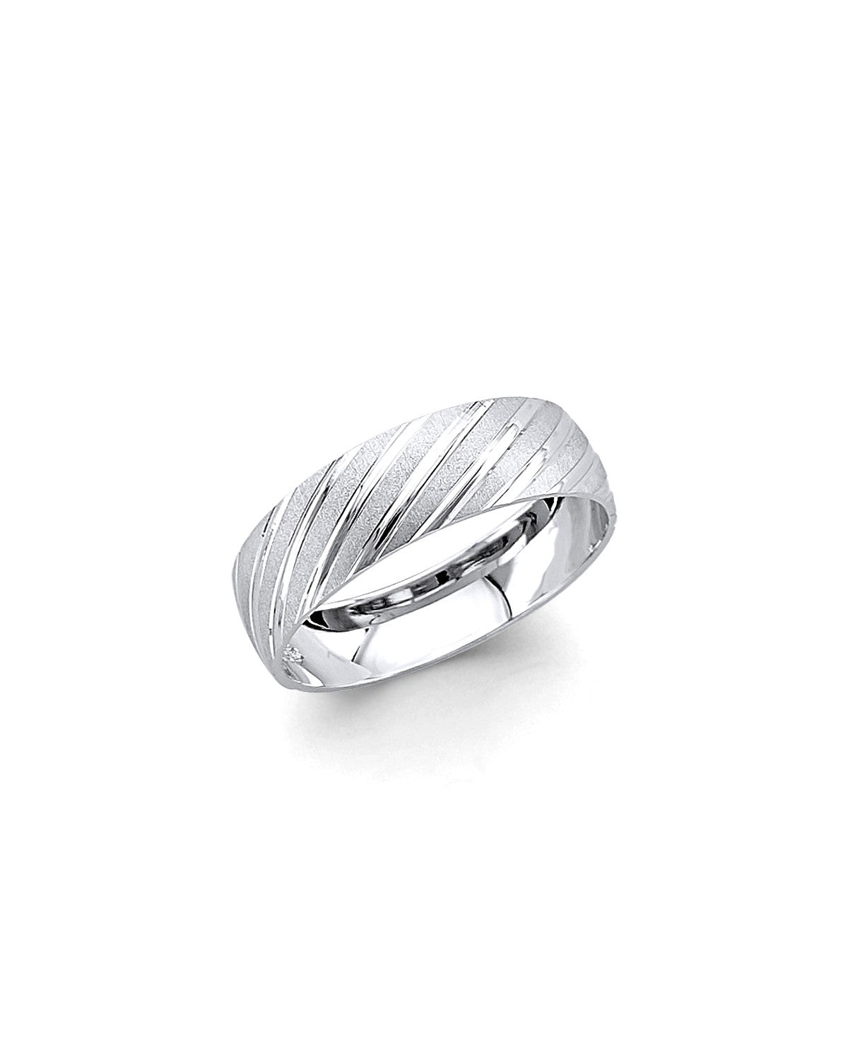 14K White Gold Men's Wedding Band (RG-3361)