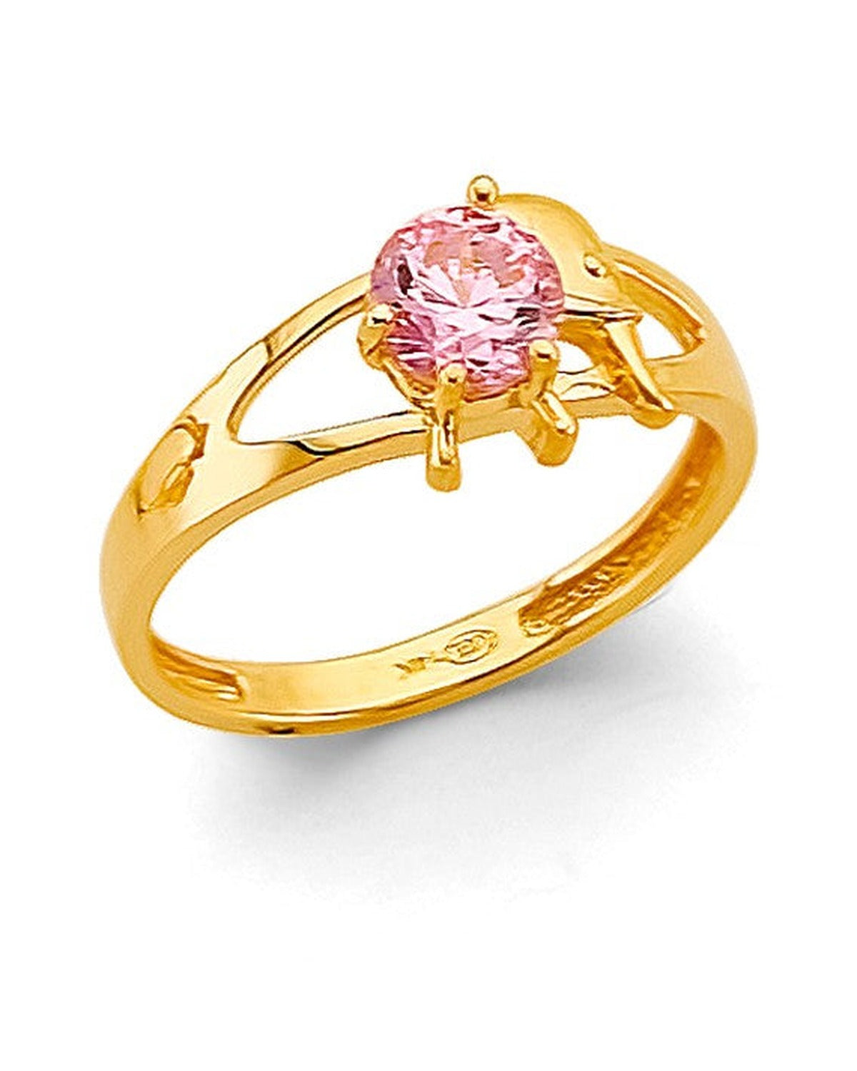 14K Yellow Gold Babies CZ Ring (RG-3392)