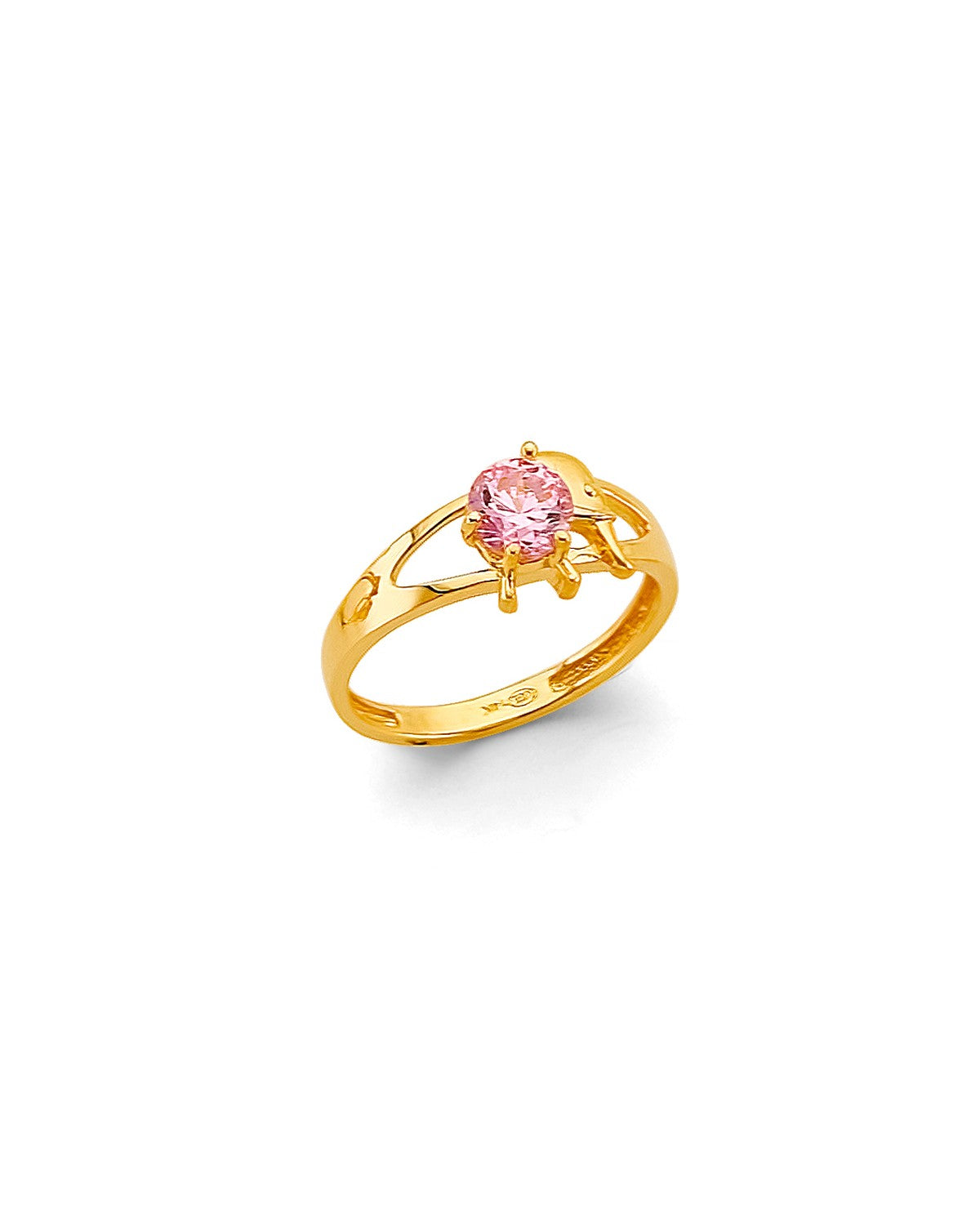 14K Yellow Gold Babies CZ Ring (RG-3392)