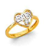 14K Two-Tone Gold 2T Babies CZ Ring (RG-3394)