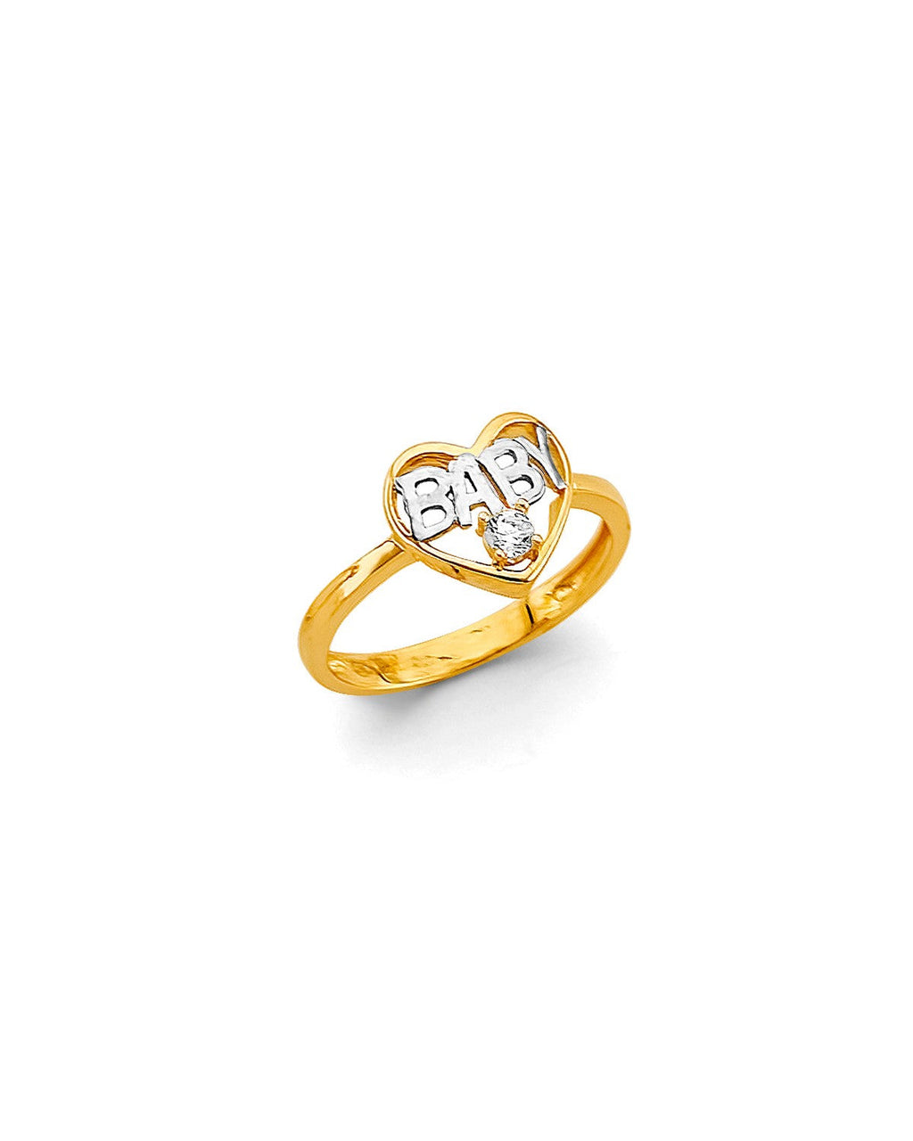 14K Two-Tone Gold 2T Babies CZ Ring (RG-3394)
