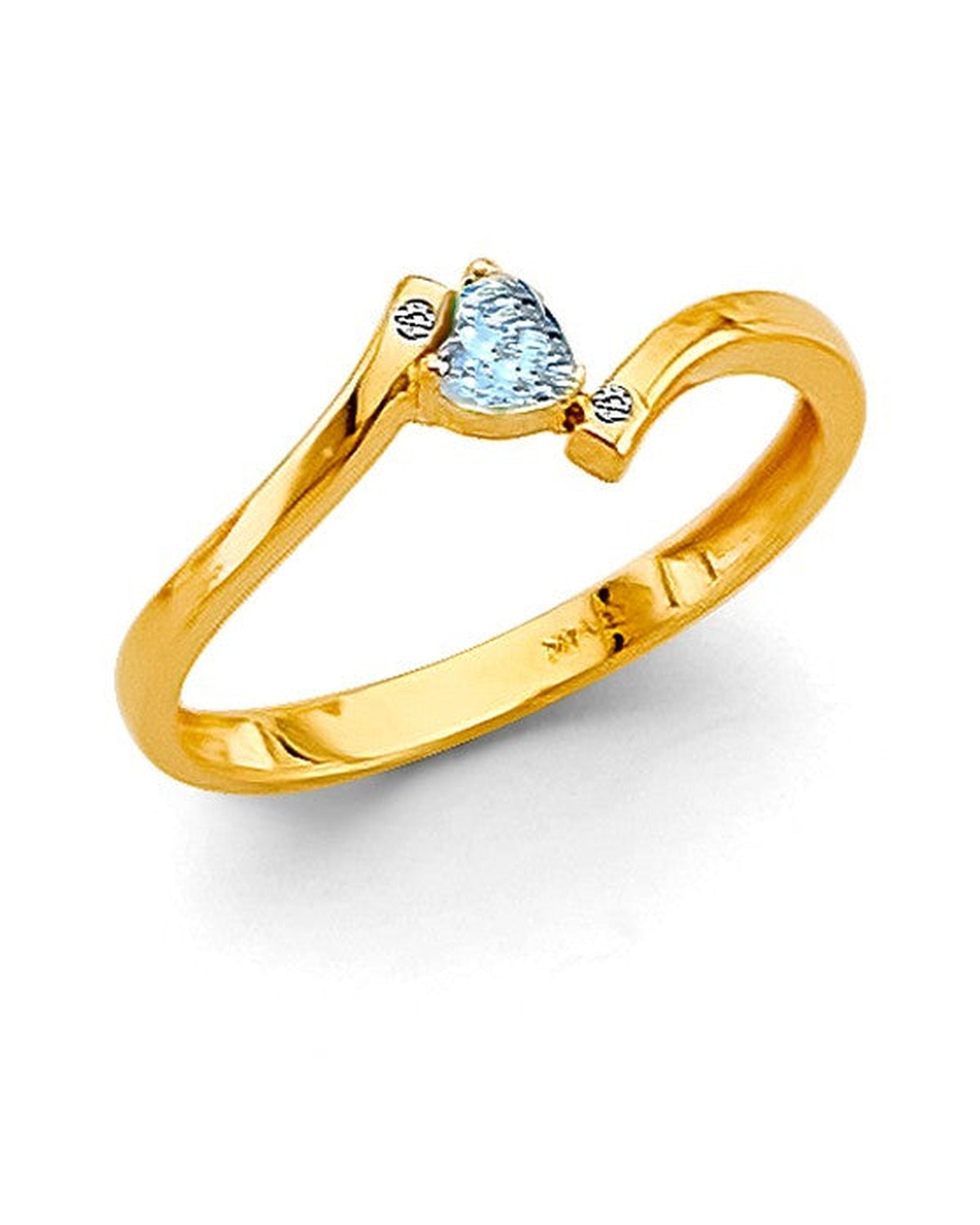 14K Yellow Gold Babies CZ Ring (RG-3396)