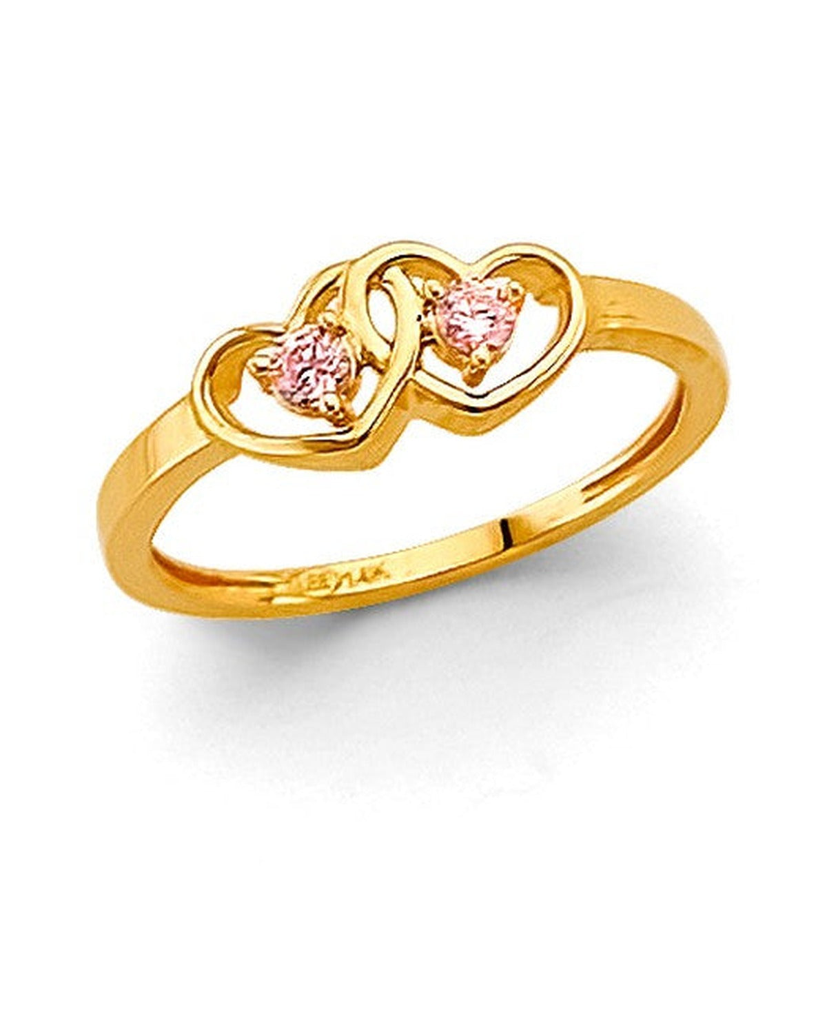 14K Yellow Gold Babies CZ Ring (RG-3398)