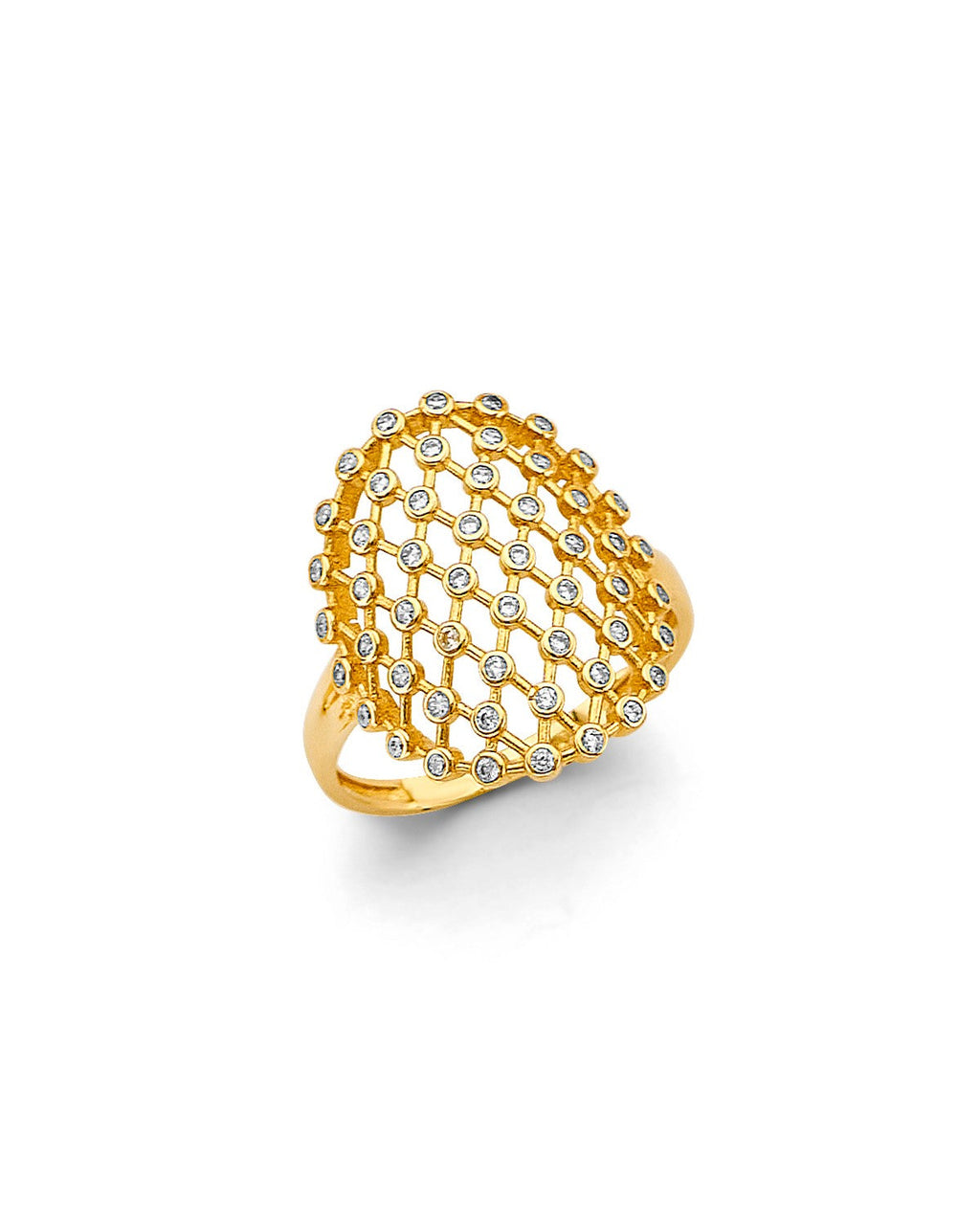 14K Yellow Gold Fancy CZ Ring (RG-3414)
