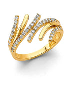 14K Yellow Gold CZ Fancy Ring (RG-3416)