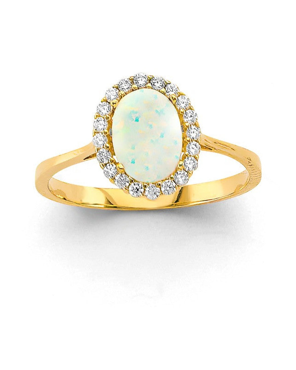 14K Yellow Gold CZ Opal Ring/Set (RG-3437)