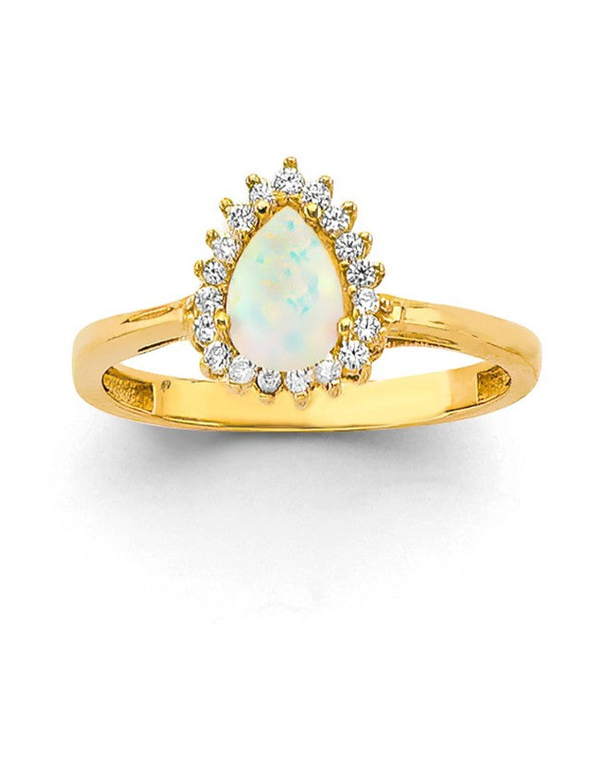 14K Yellow Gold CZ Opal Ring/Set (RG-3438)