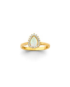 14K Yellow Gold CZ Opal Ring/Set (RG-3438)