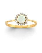 14K Yellow Gold CZ Opal Ring/Set (RG-3439)