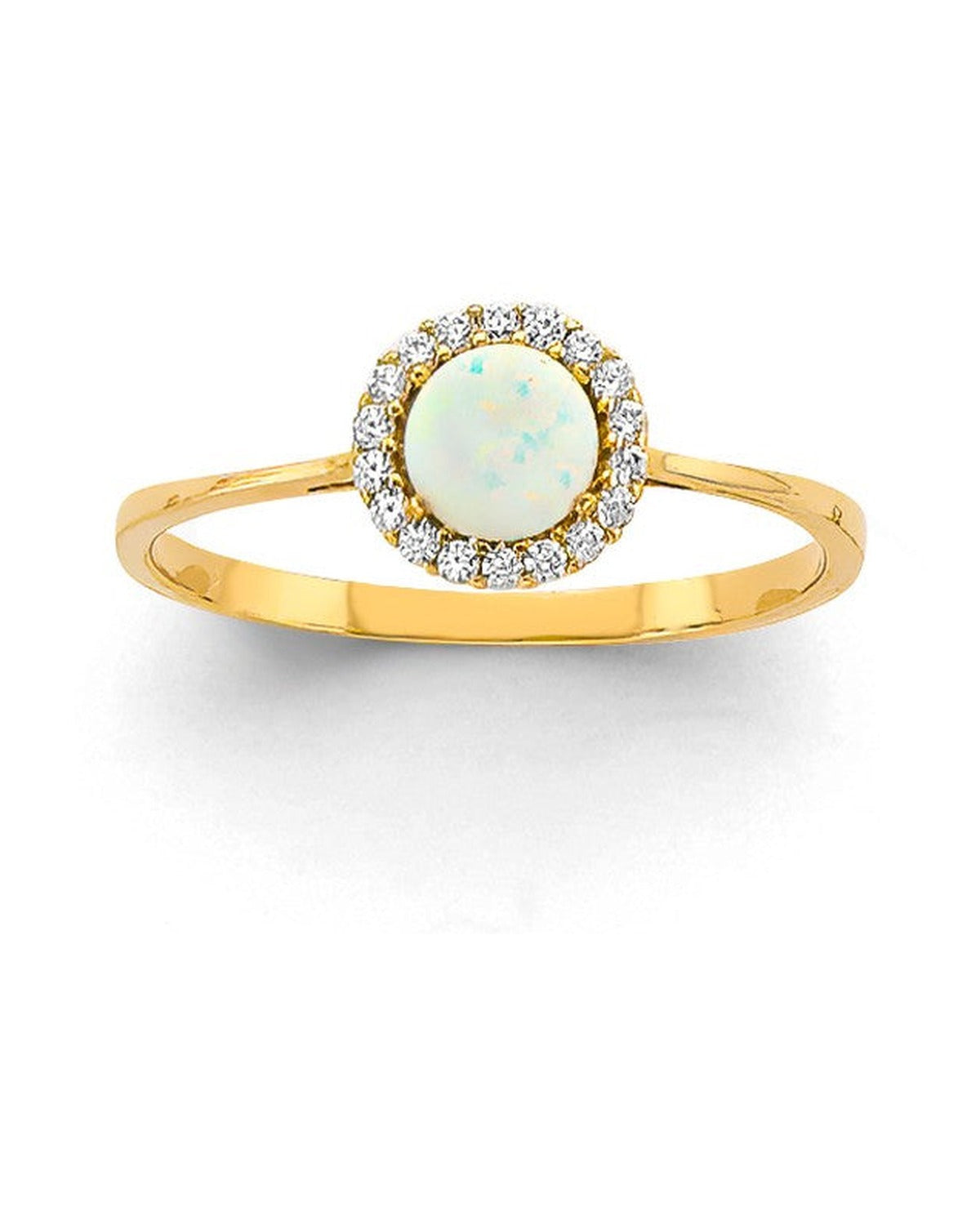 14K Yellow Gold CZ Opal Ring/Set (RG-3439)