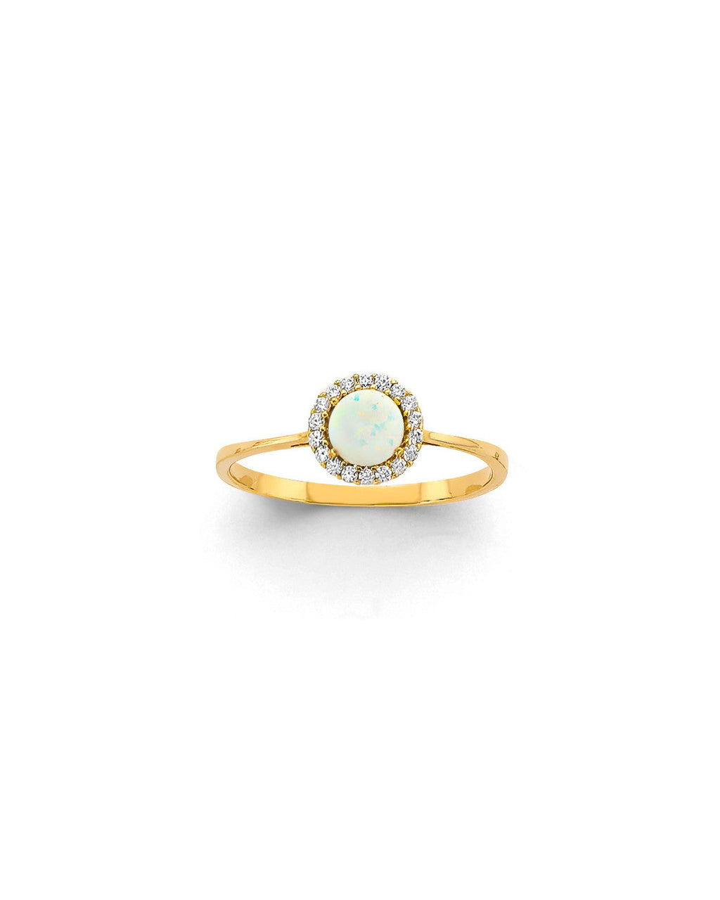 14K Yellow Gold CZ Opal Ring/Set (RG-3439)