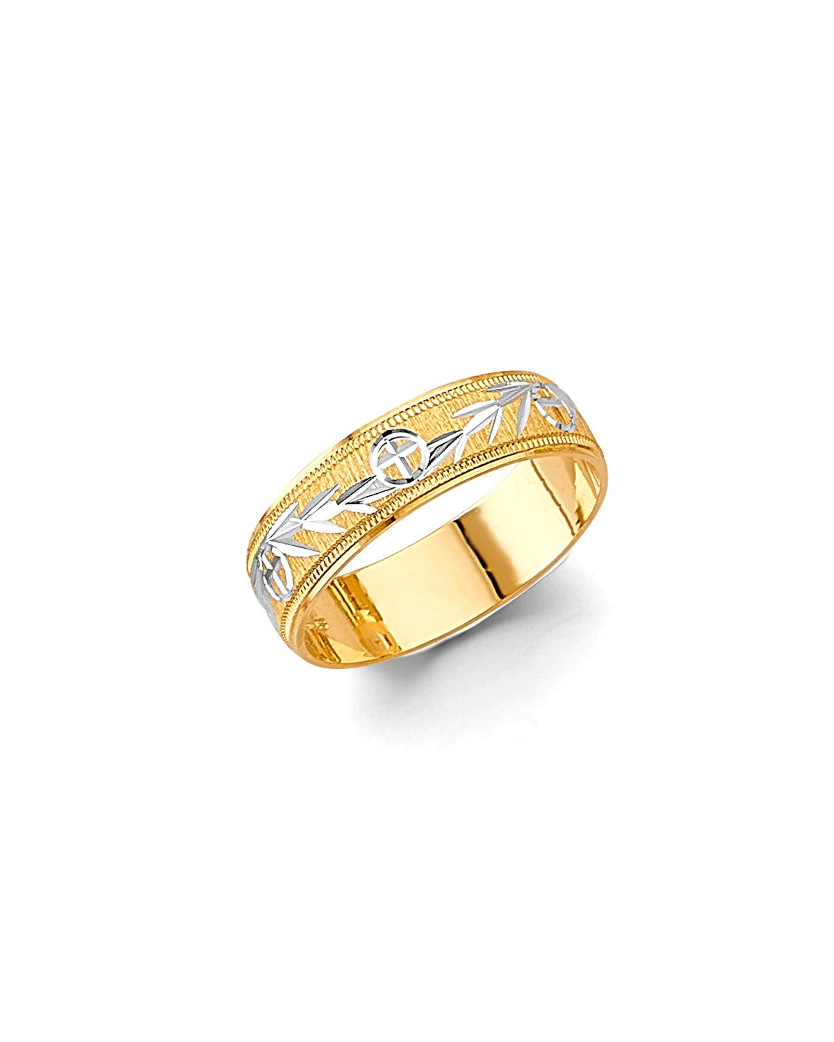 14K Two-Tone Gold 2T 6mm DC Wedding Band (RG-3451)