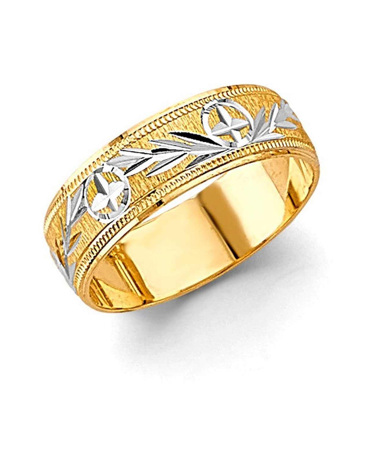 14K Two-Tone Gold 2T 6mm DC Wedding Band (RG-3452)