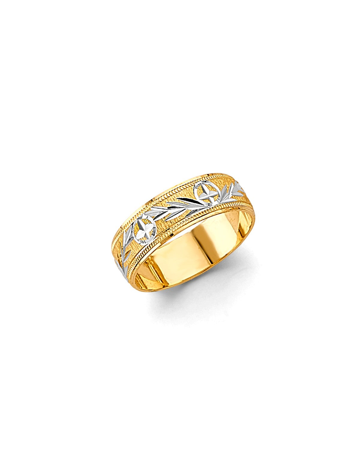 14K Two-Tone Gold 2T 6mm DC Wedding Band (RG-3452)