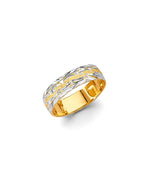 14K Two-Tone Gold 2T 6mm DC Wedding Band (RG-3453)