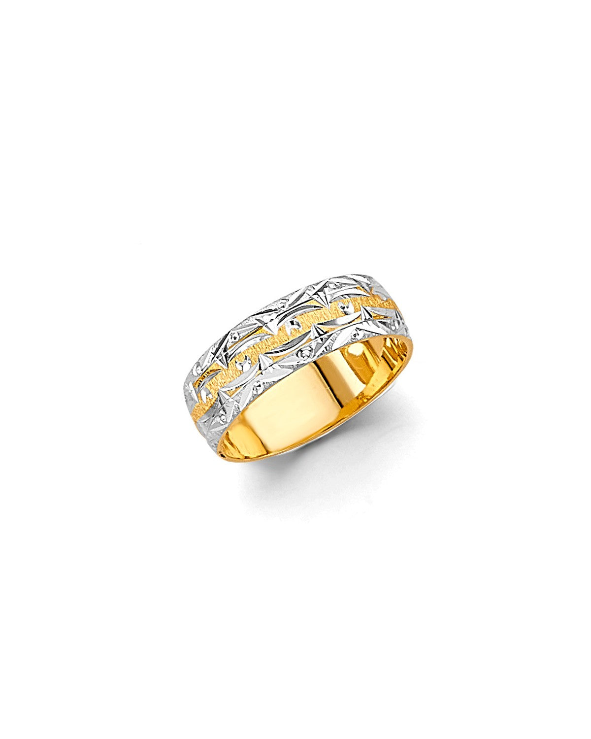 14K Two-Tone Gold 2T 6mm DC Wedding Band (RG-3454)