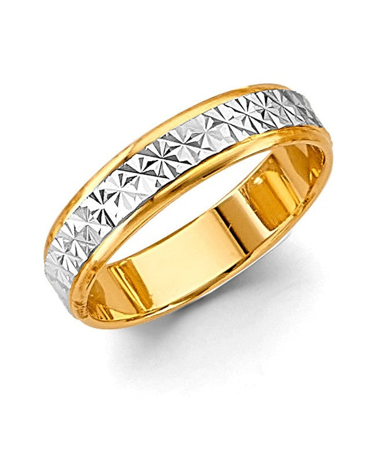 14K Two-Tone Gold 2T 5mm DC Wedding Band (RG-3455)