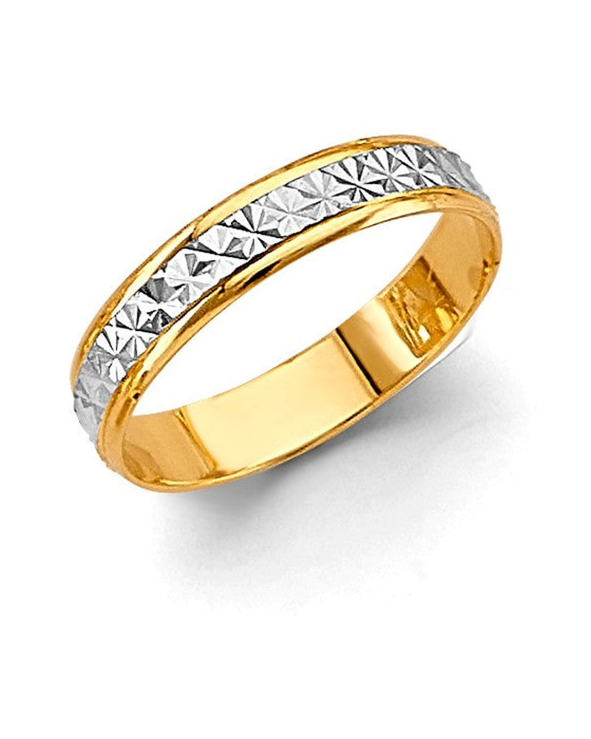 14K Two-Tone Gold 2T 4mm DC Wedding Band (RG-3456)