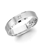 14K White Gold 5mm CZ Sand Polish Wedding Band (RG-3459)