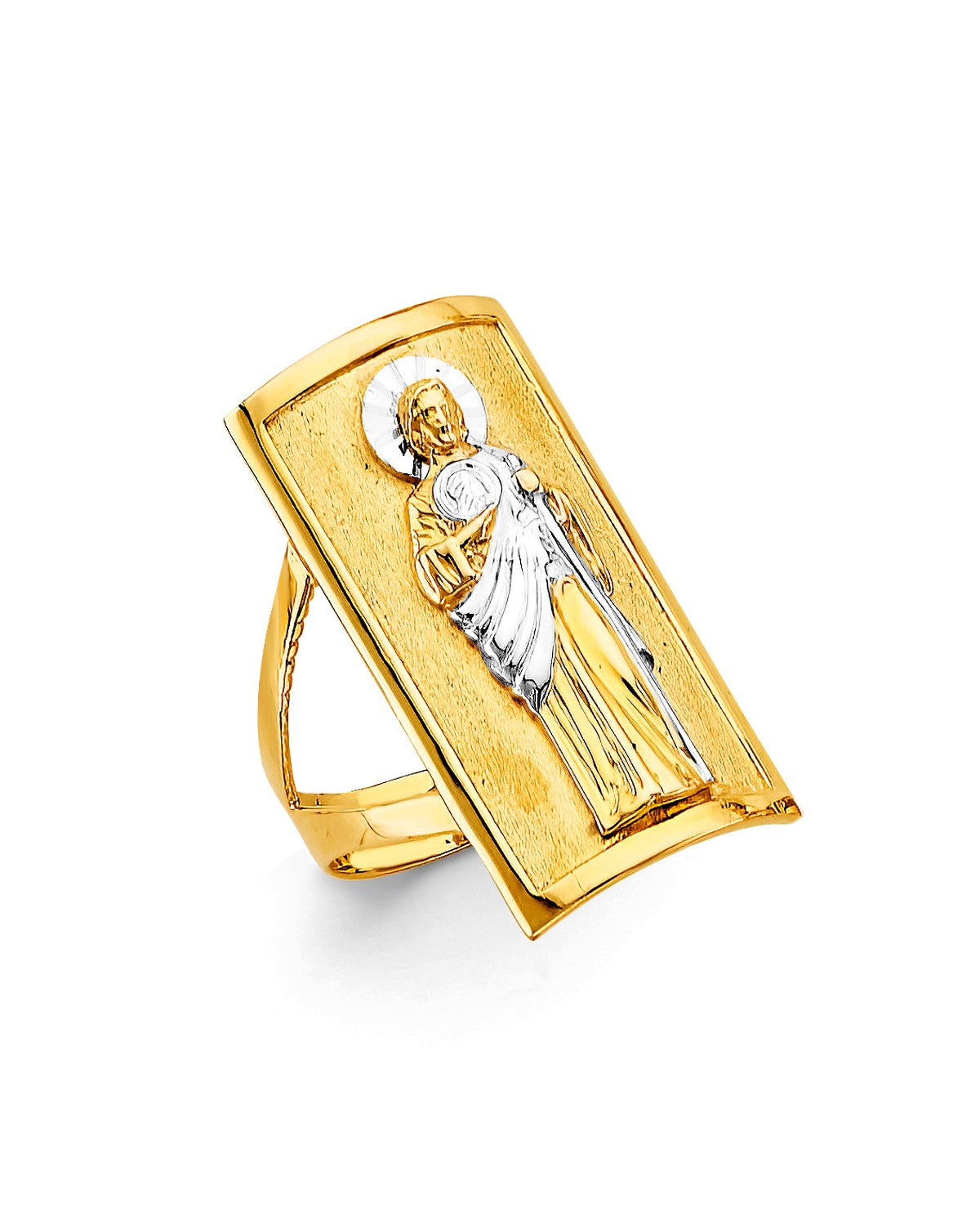 14K Two-Tone Gold 2T St. Jude Men's Ring (RG-3497)